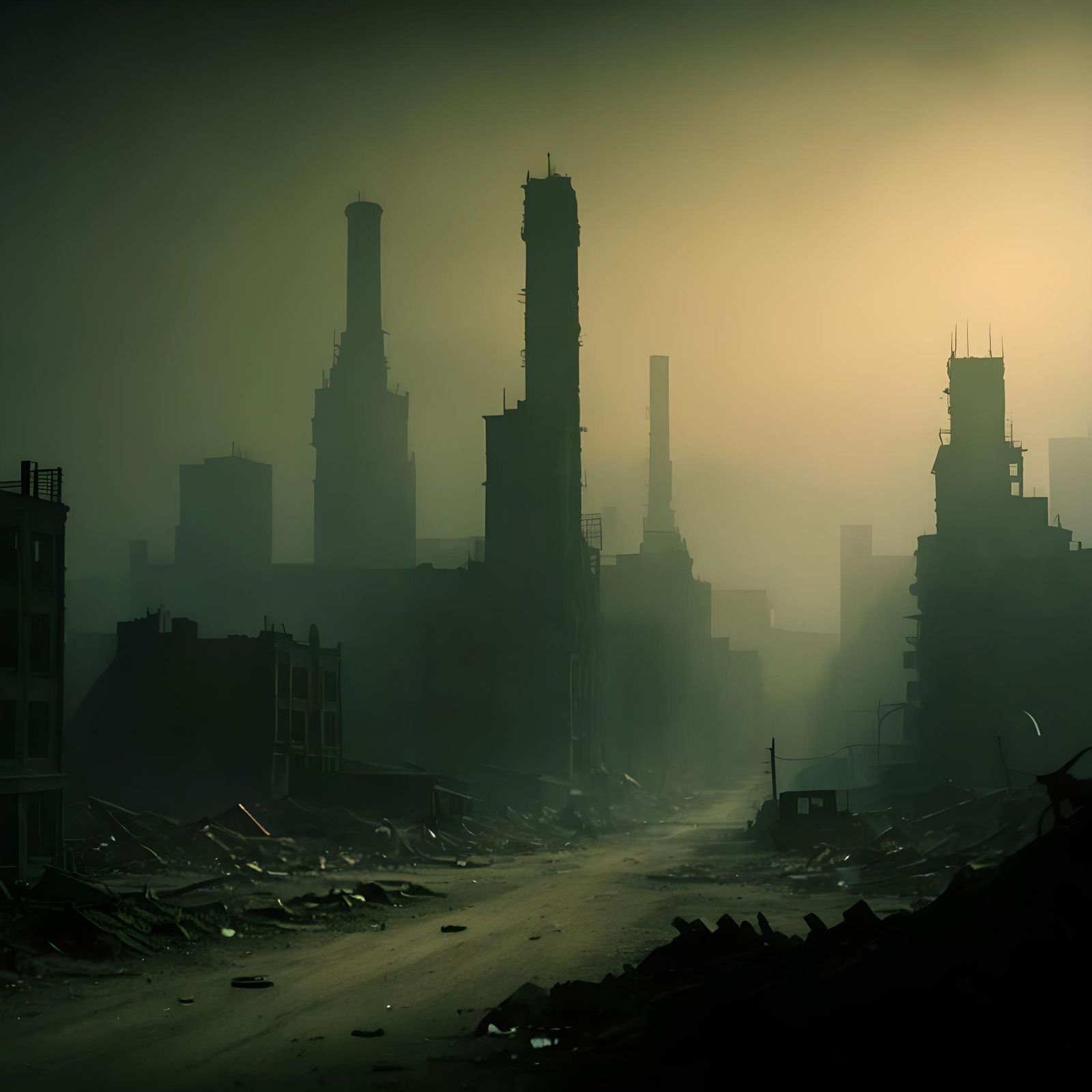 Toxic Ruins of a Futuristic Wasteland in Grim HDR