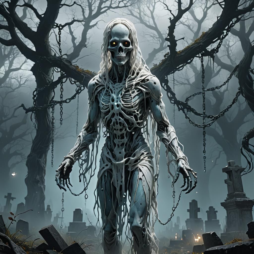 Ethereal Specter Rises Above Forgotten Graves