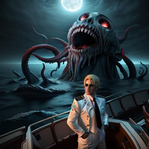 Cosmic Horror Cruise Ship Captain Frozen in Terror