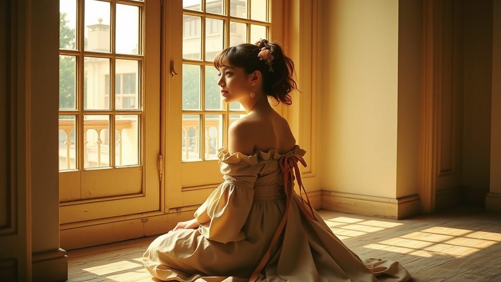 Woman in Sunlight: An Art Nouveau Style Image