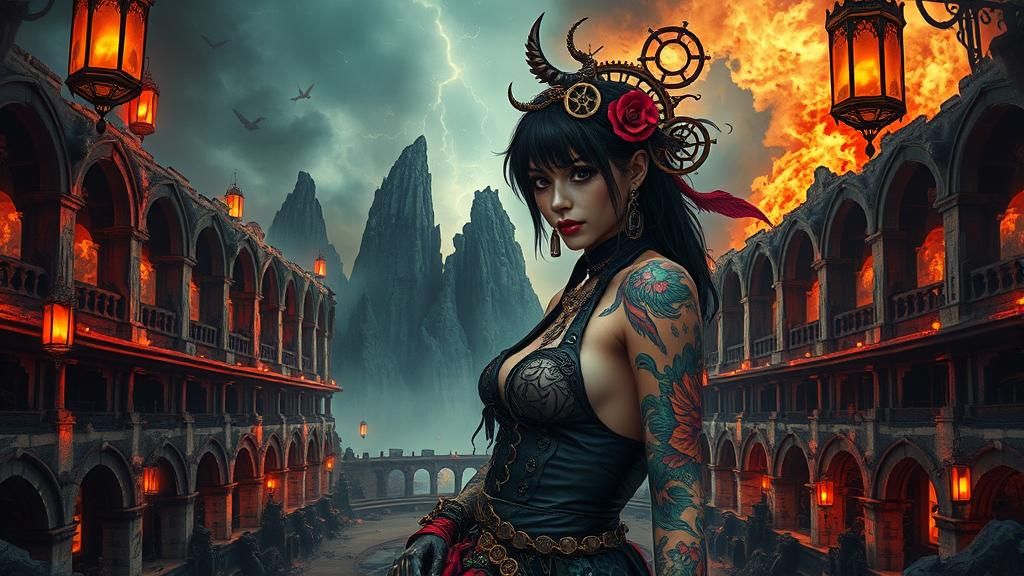 Steampunk Goddess in Apocalypse Coliseum