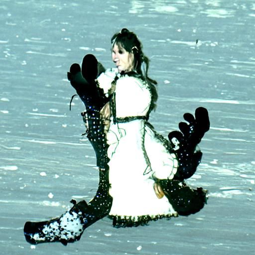 Frosty Woodland Maiden in Delicate Snowflake Embroidery