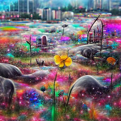 Vibrant Cosmic Floral Oasis