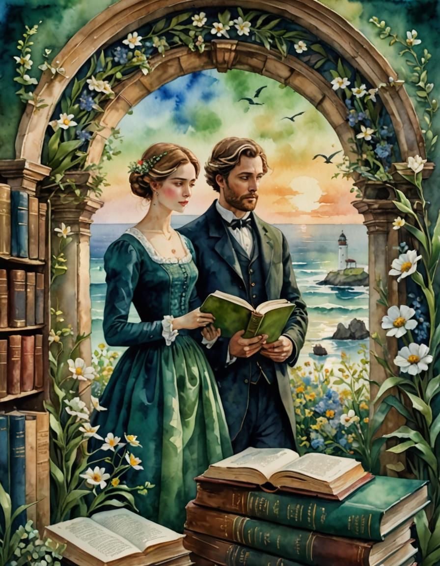 Romantic Watercolor Portrait in Dutch Golden Age Style