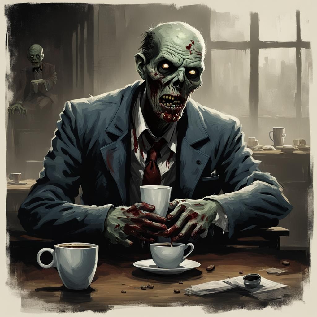 Sinister Morning Coffee Break in a Post-Apocalyptic Lair