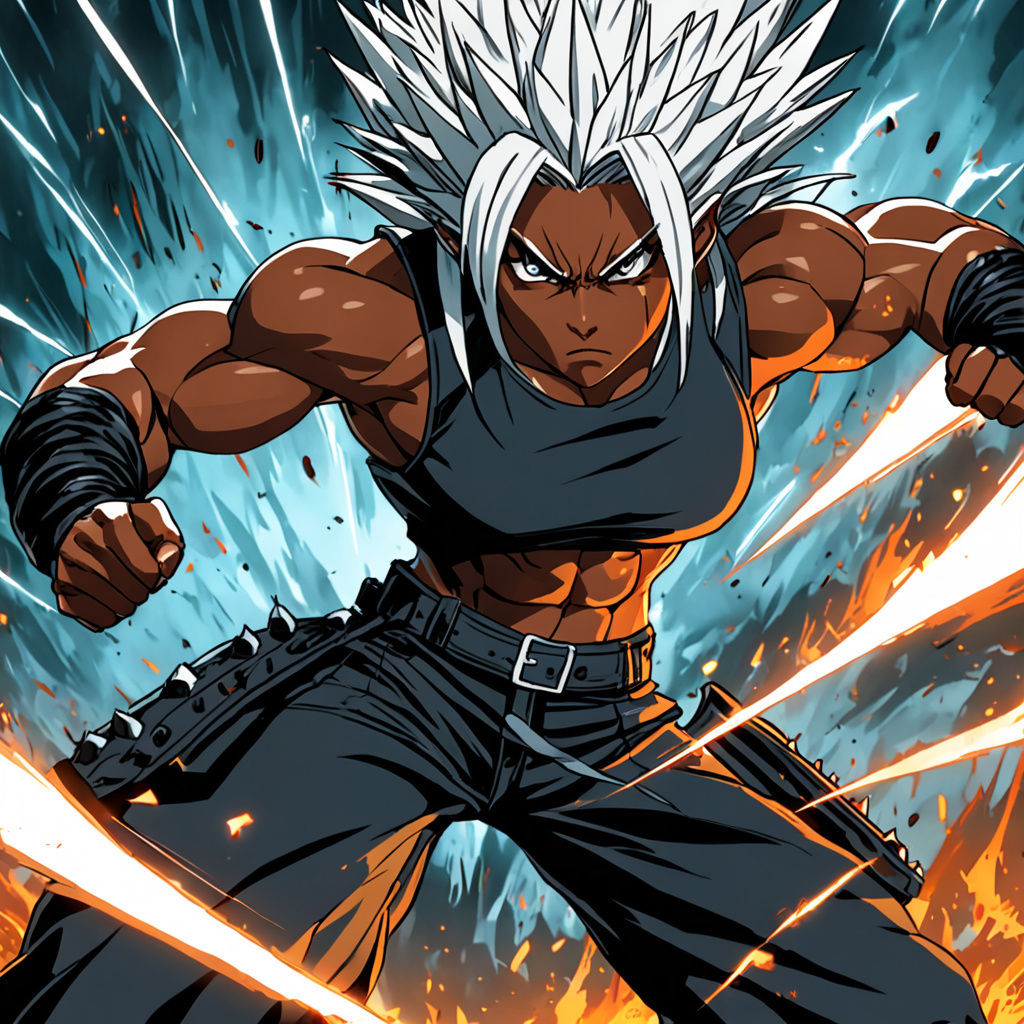 Strong Female Warrior in Dark Manga Style