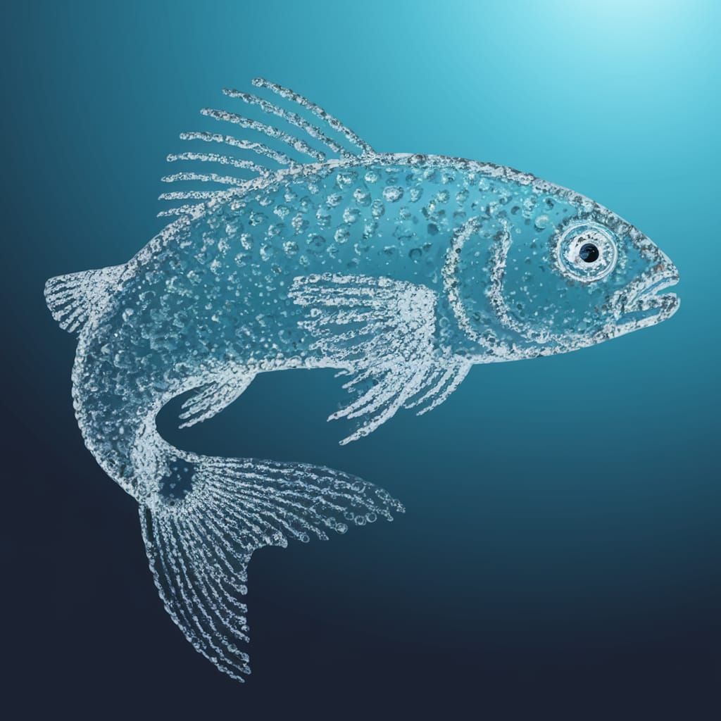 Glistening Water Fish Leaps Above Ocean Waves