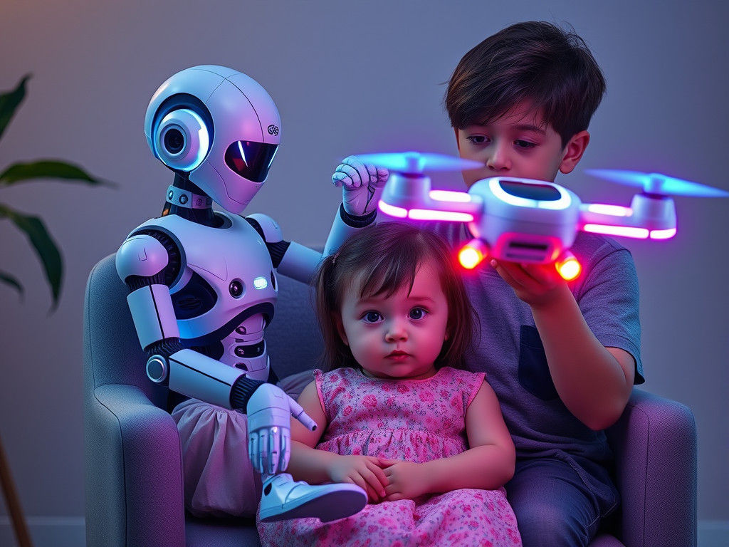 Little Girl in a Futuristic World