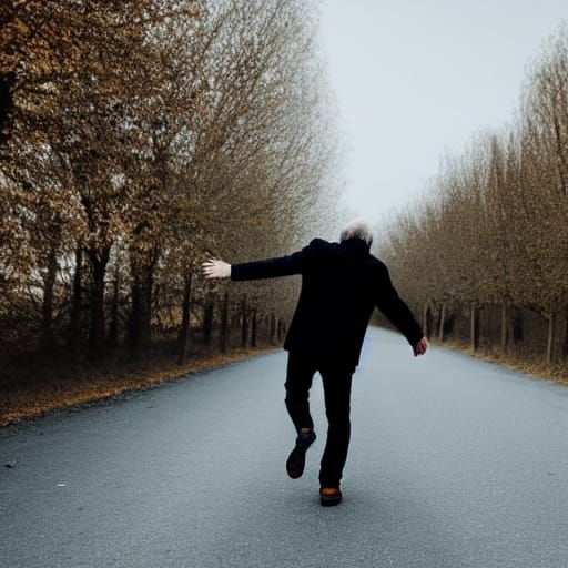 Man Walks on His Hands in Mid-Air