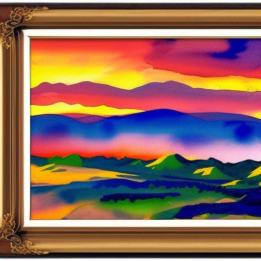 Vibrant Desert Masterpiece in Epic Impressionist Style