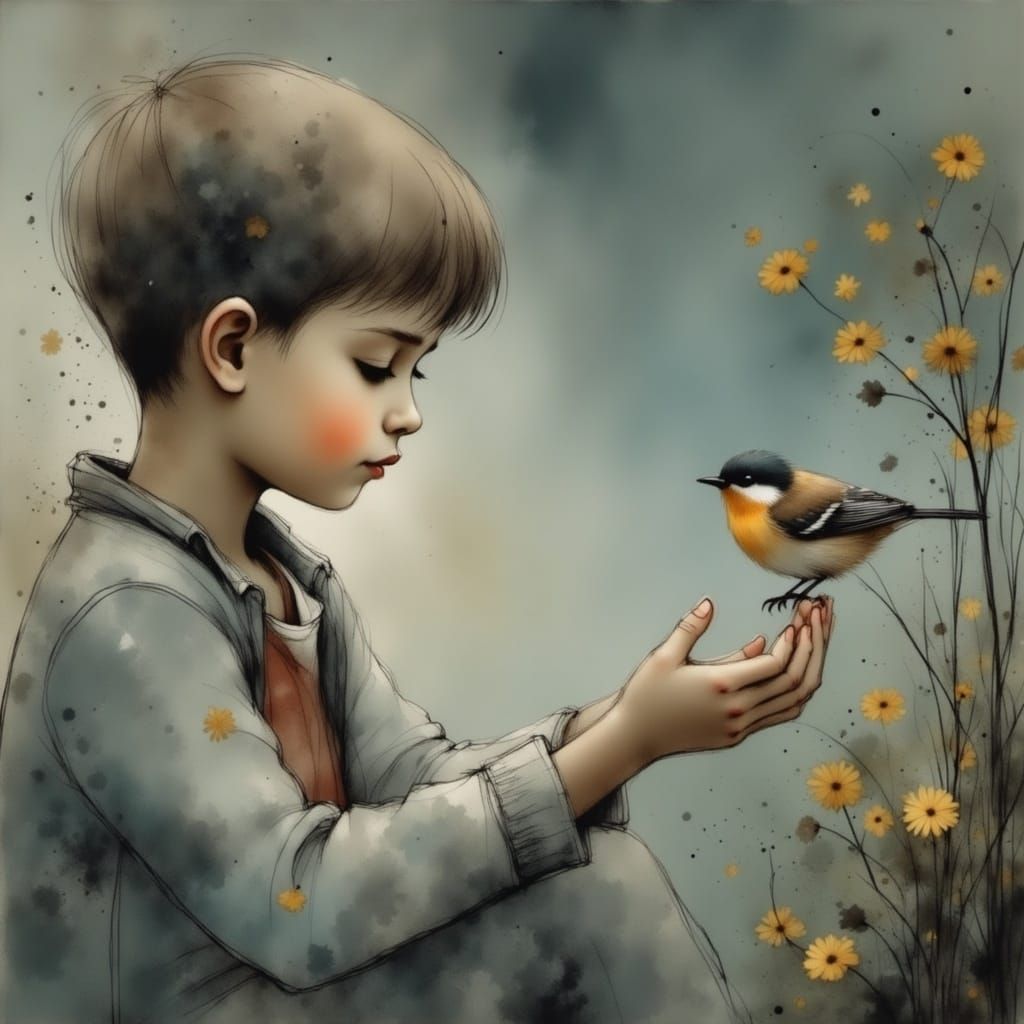 Father Teaches Son About Nature in Intimate Moment