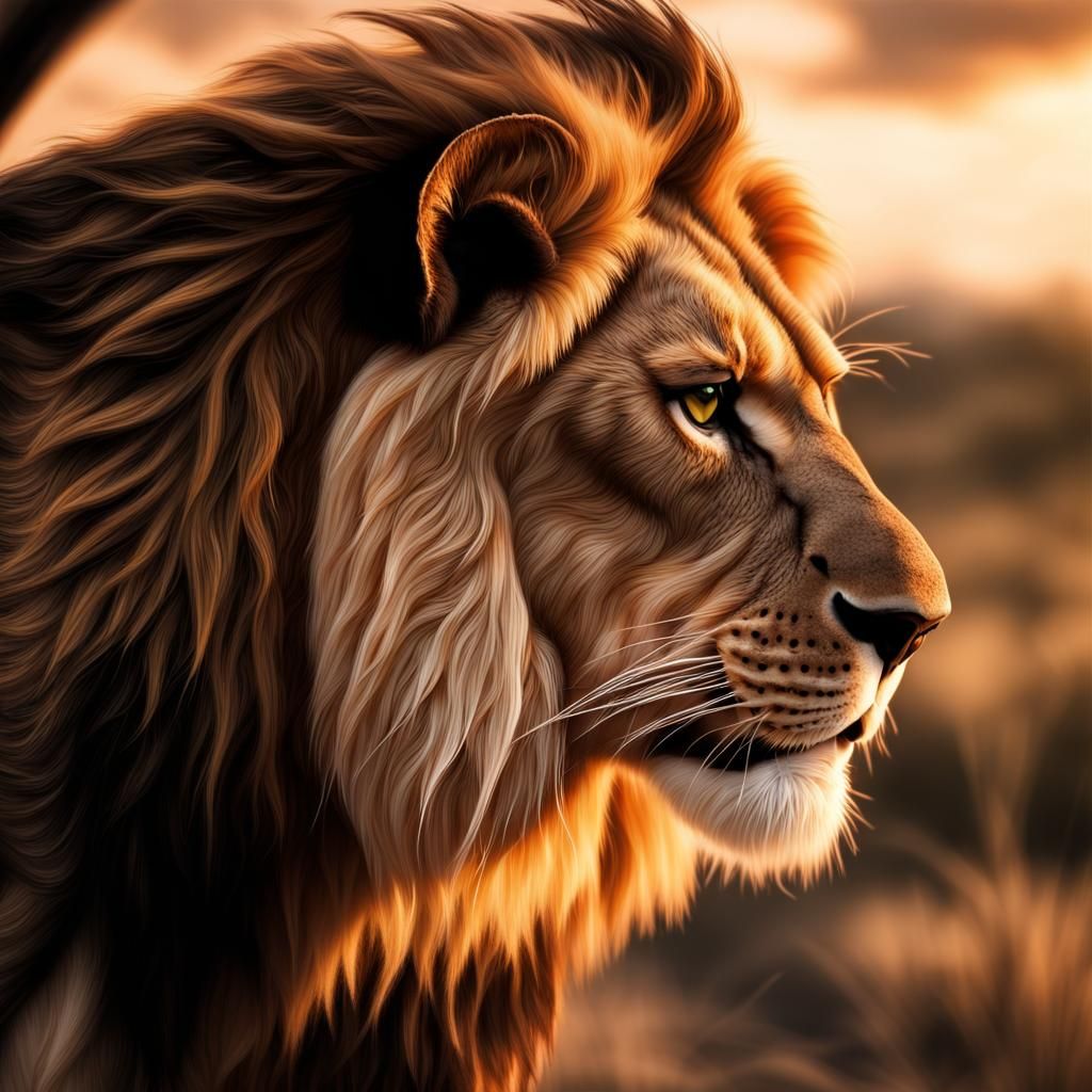 The Lion King's Regal Glory in Hyperrealistic Splendor