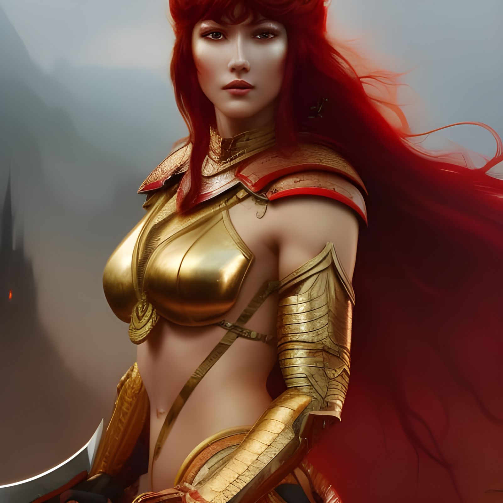 a beautiful berserk woman warrior