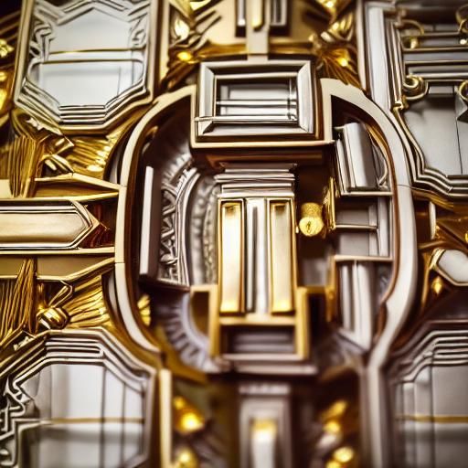 Sleek Art Deco Architecture in a Futuristic Metropolis