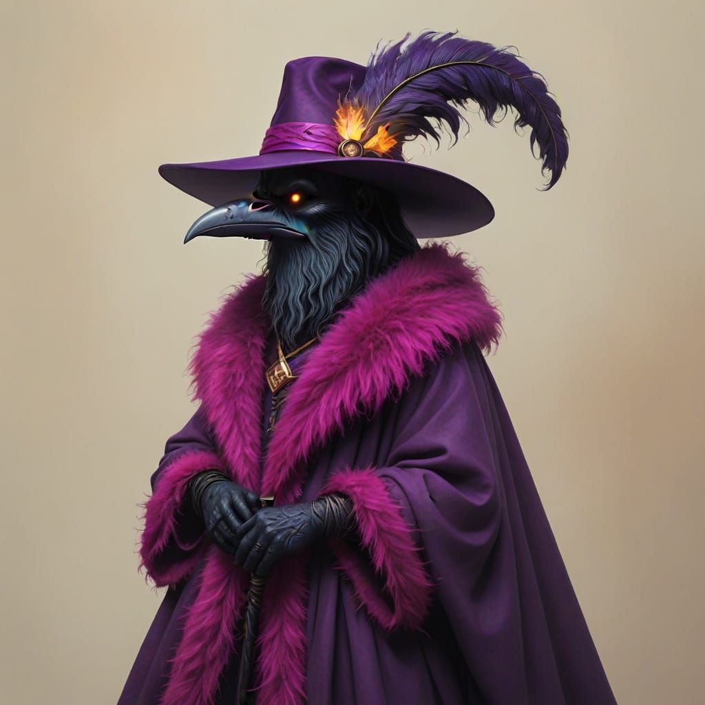 Person with Magic Stick-Cane Fantasy Illustration