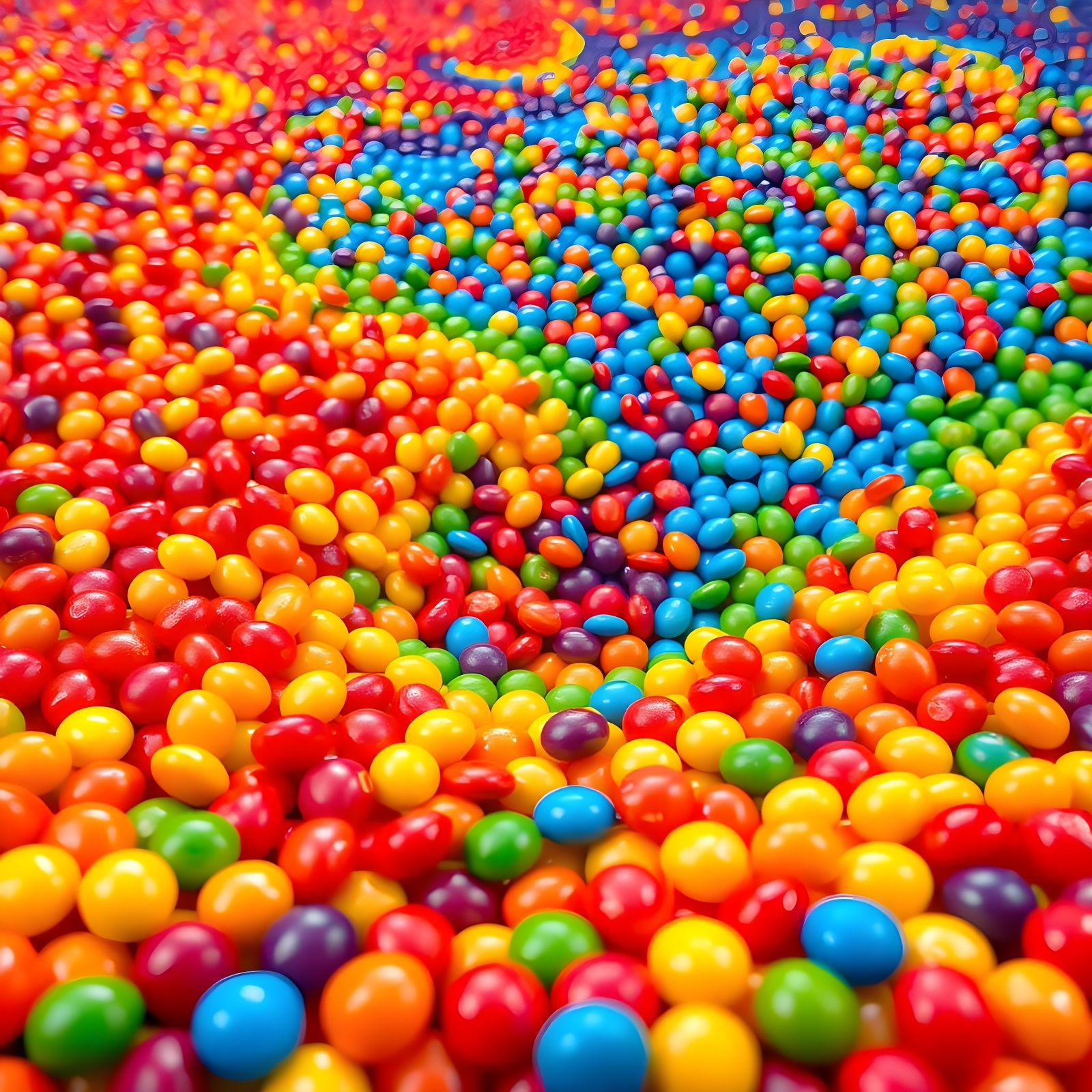 Vibrant Skittles Landscape in Hyper-Realistic Style