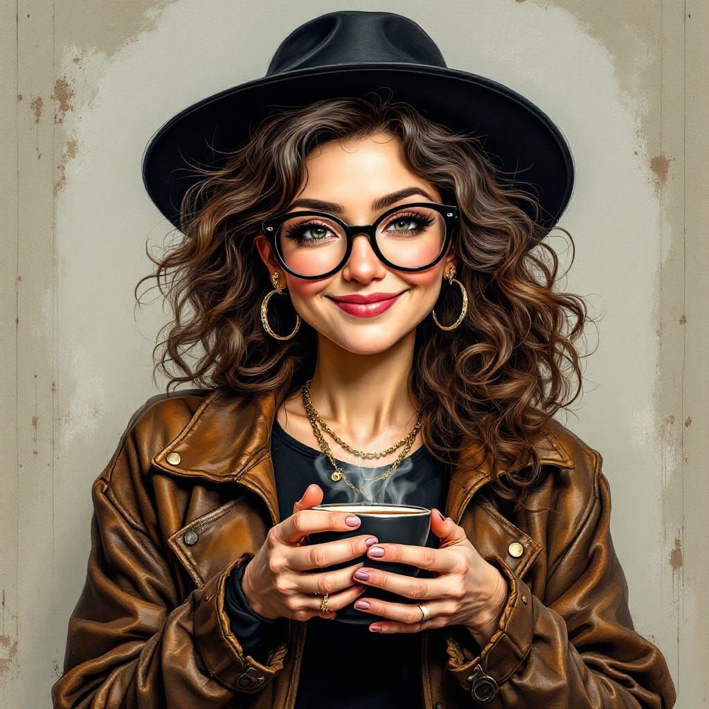 Whimsical Grandma with Cheeky Smile and Rockstar Edge