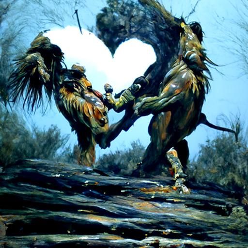 Epic Battle Scene with Intense Emotions in Oil Painting Styl...