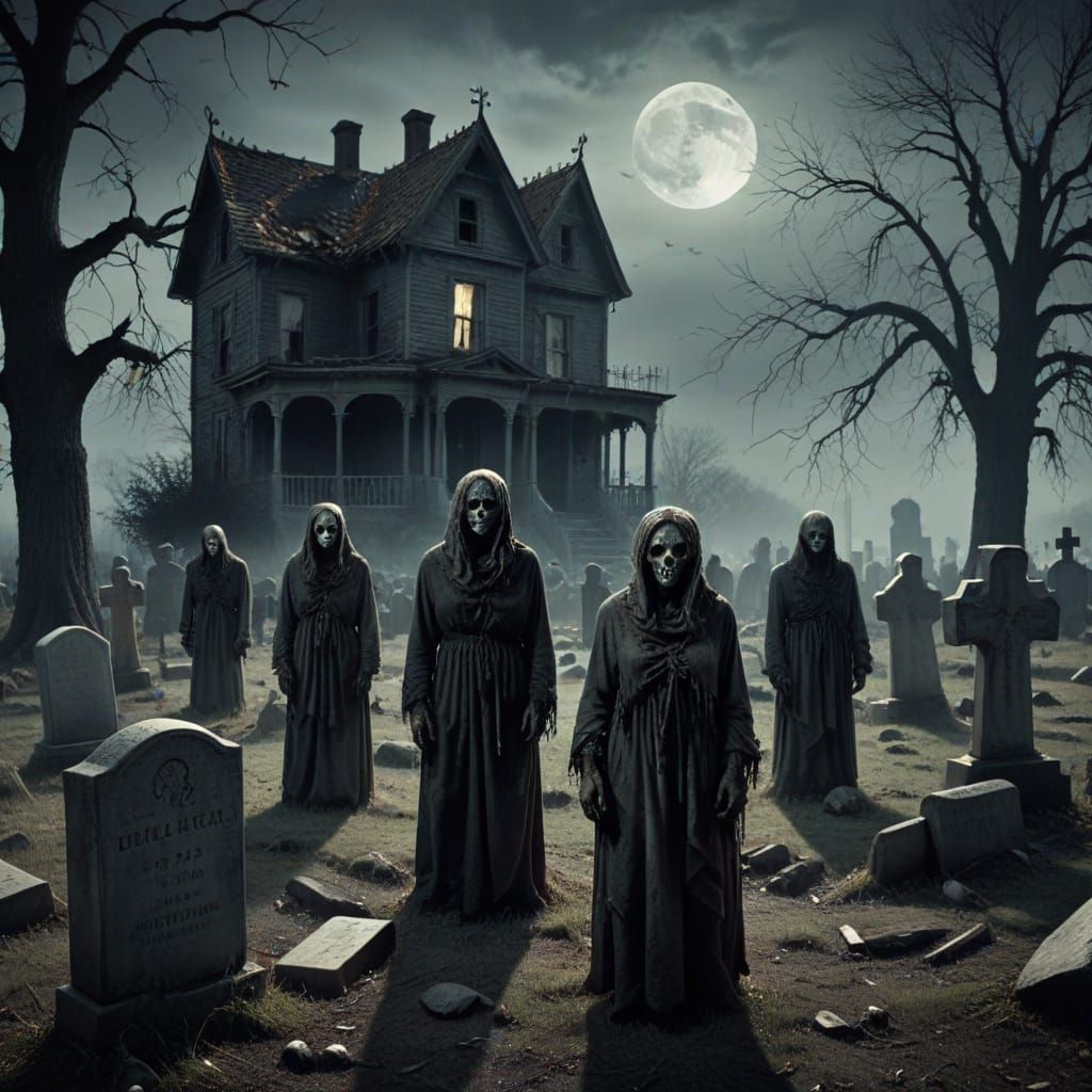 Zombies Emerge From Graves On Halloween Night