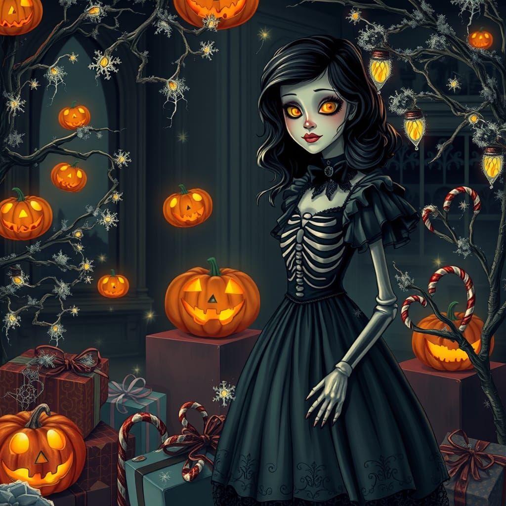 Surreal Tim Burton Christmas Halloween Party