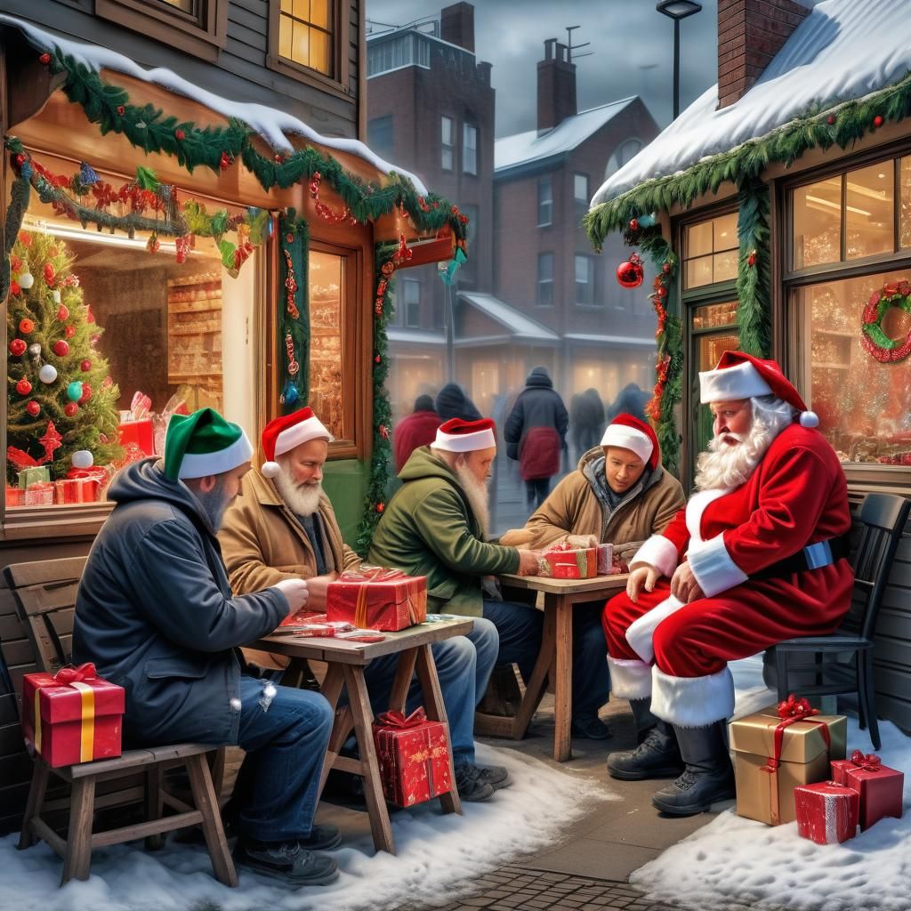 Bleak Christmas Scene of Struggling Souls