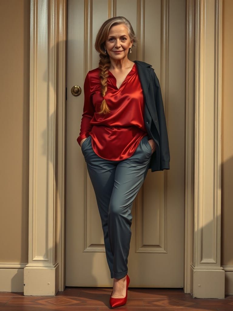 Elegant Mature Woman in Golden Light