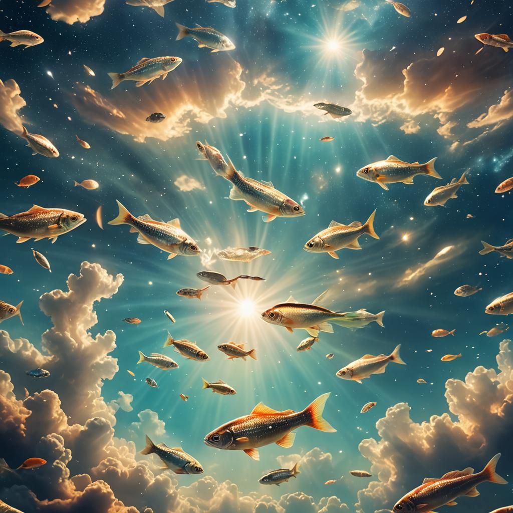 Sacred Fish in Celestial Galaxy Waters