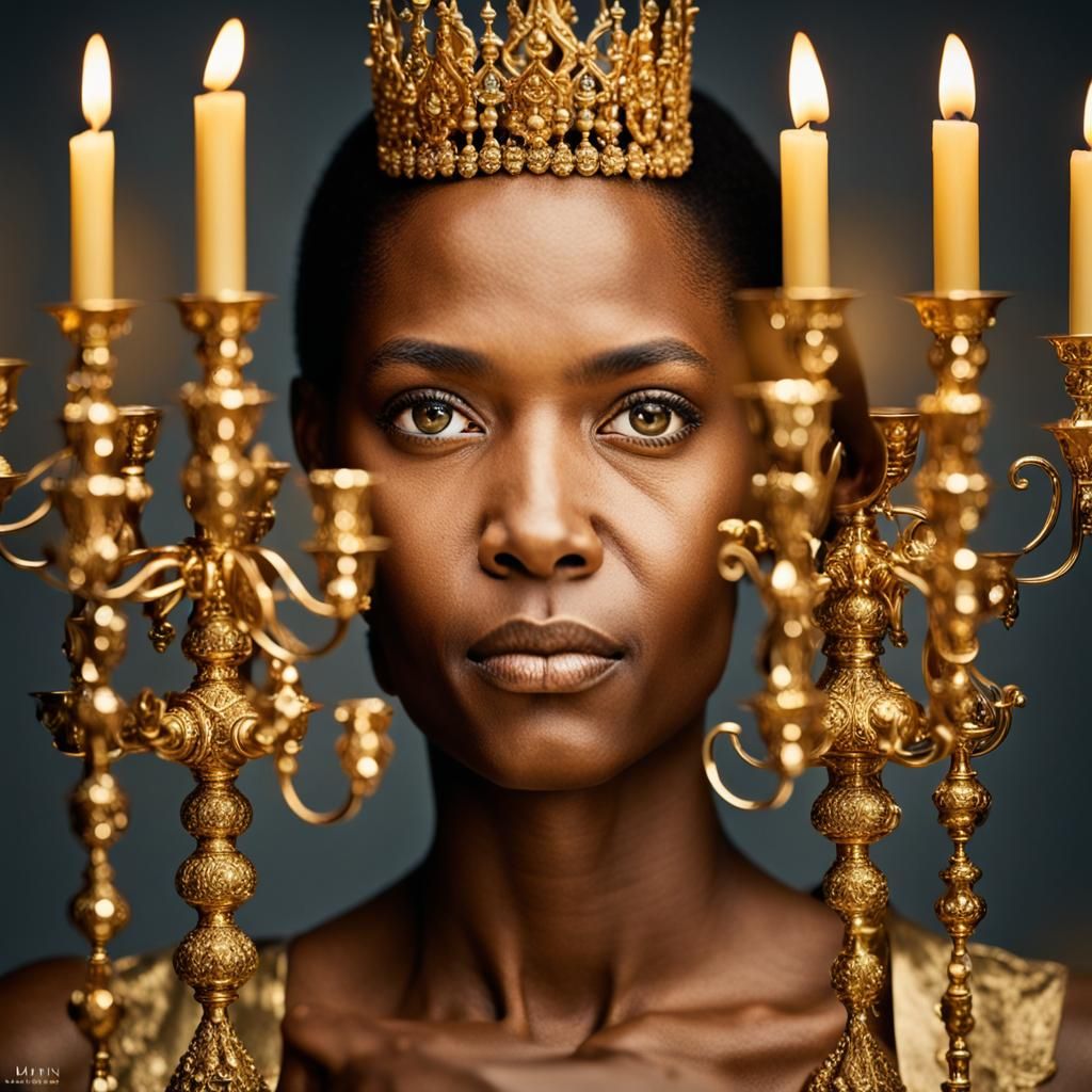 Luxurious Gold Candelabra in Vibrant Detail