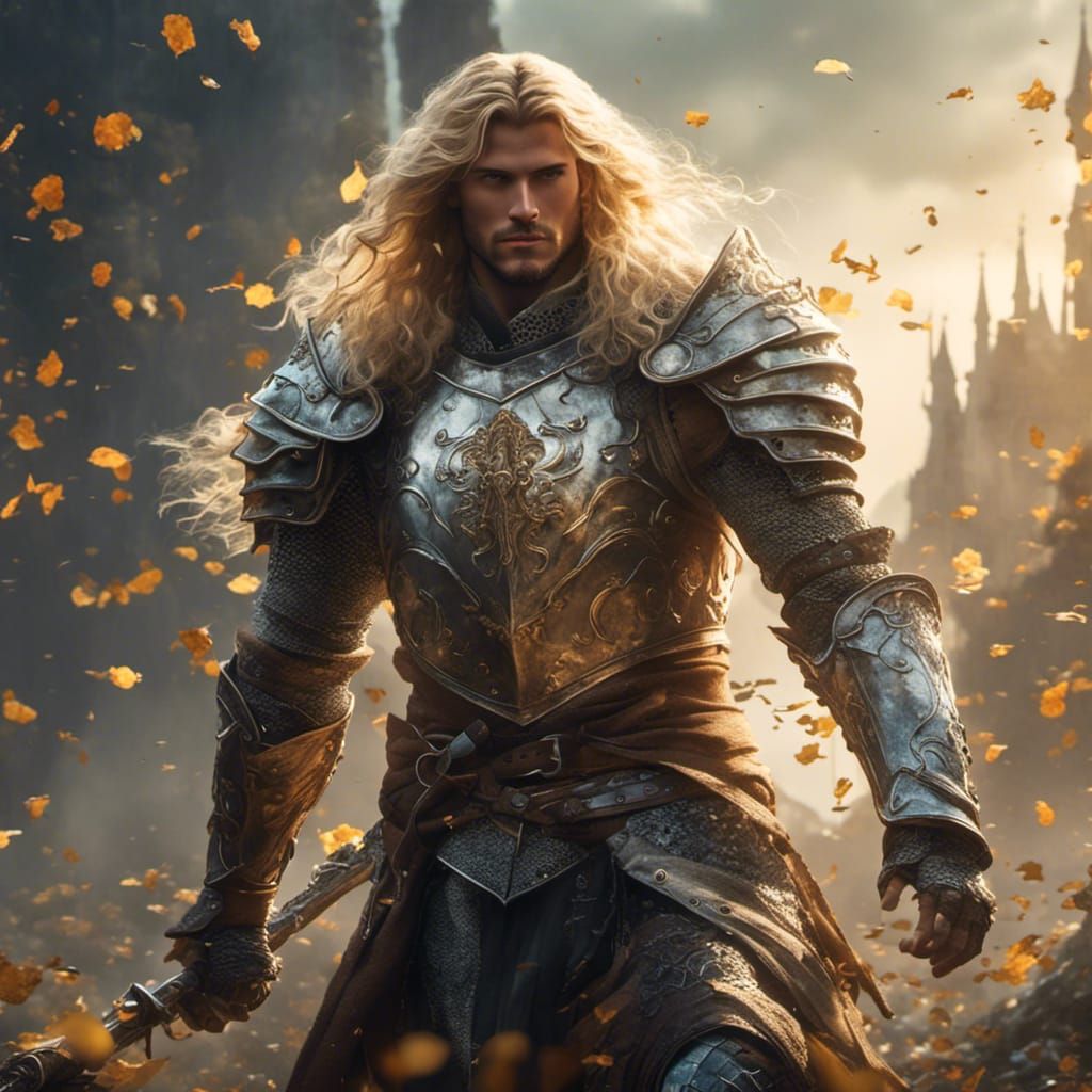 Chiseled Knight with Blonde Tresses