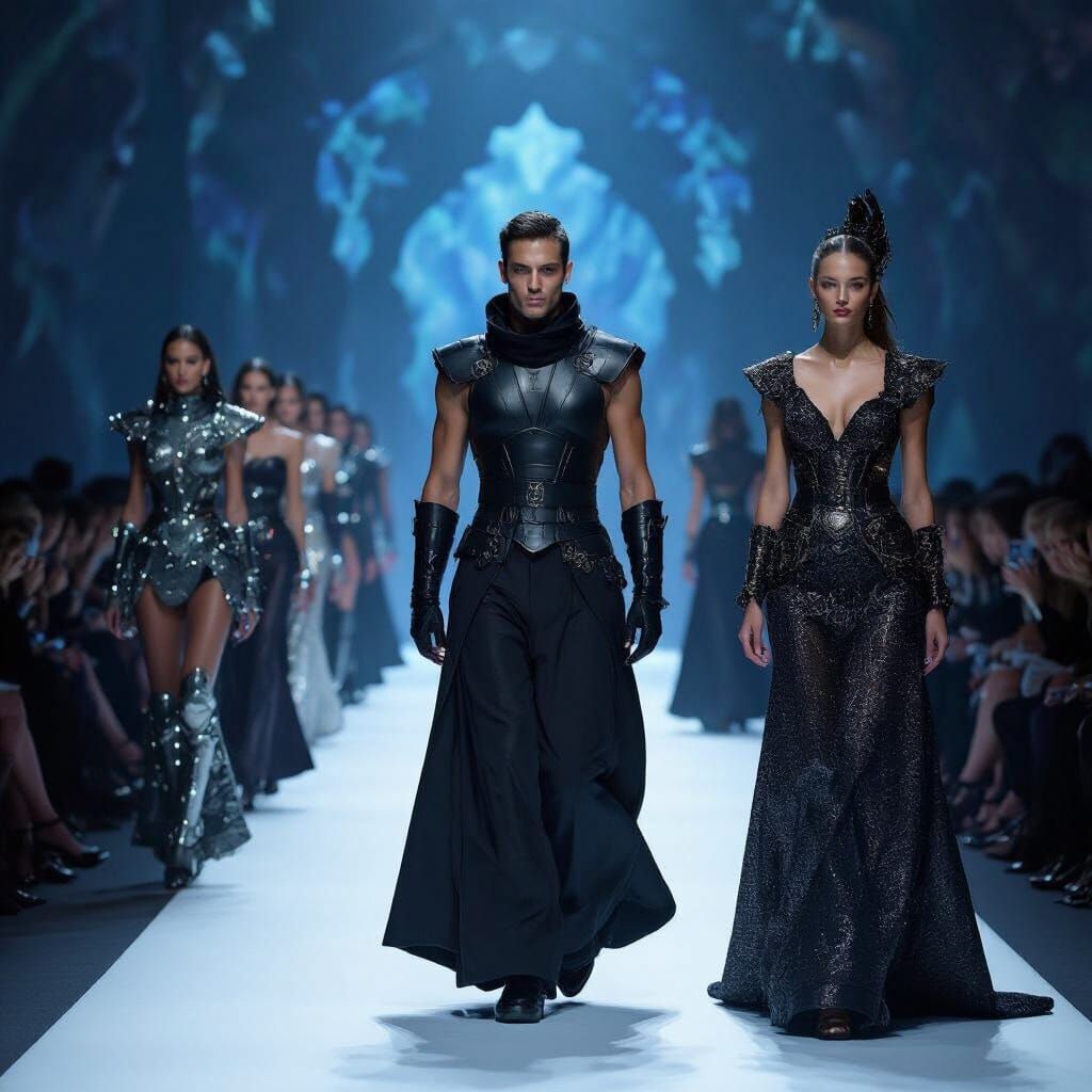 Ares, God of War, as Fashion Designer on Catwalk