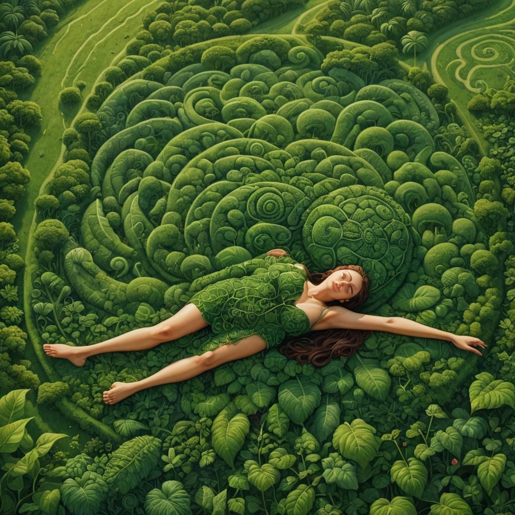 Ecological Goddess in Lush Paradise