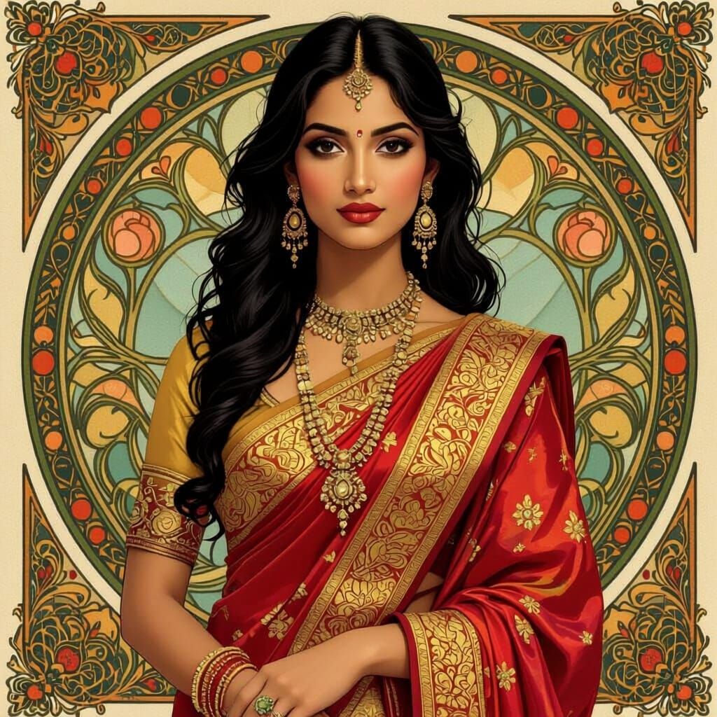 Woman in Traditional Saree