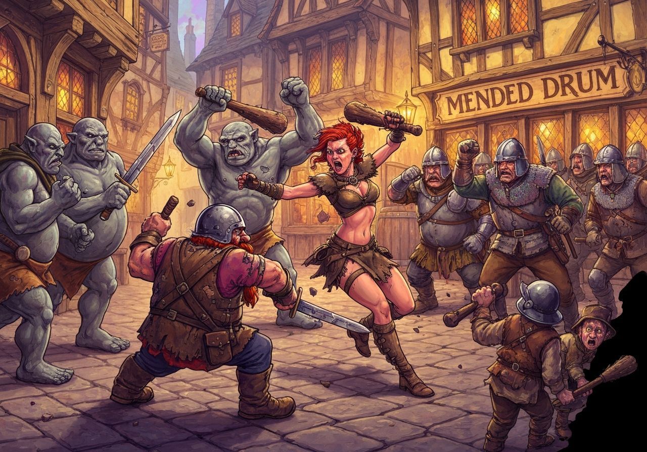 Medieval City Brawl: Dwarfs vs Trolls with City Watch