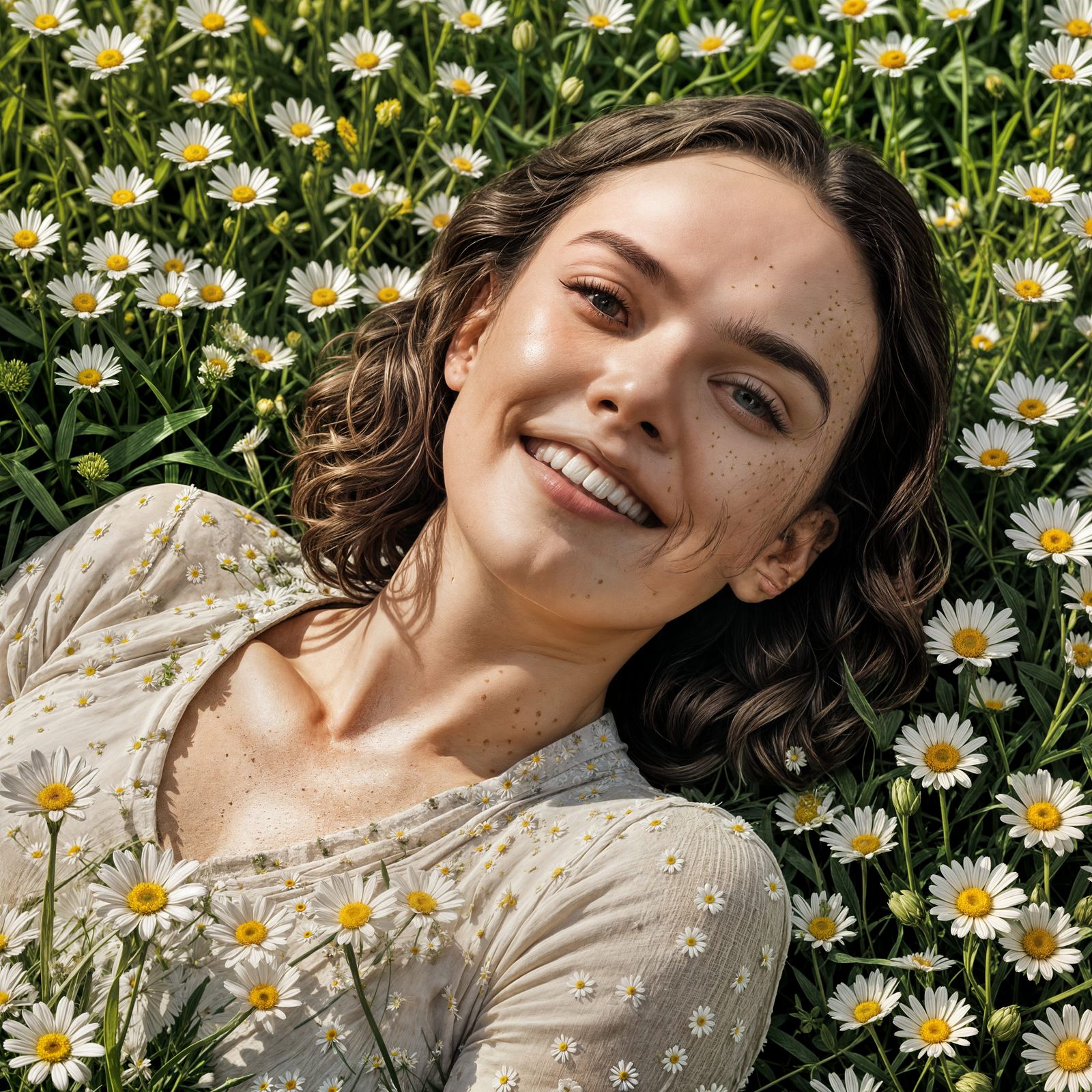 Daisy Ridley Smiles in a Field of Blooming Daisies