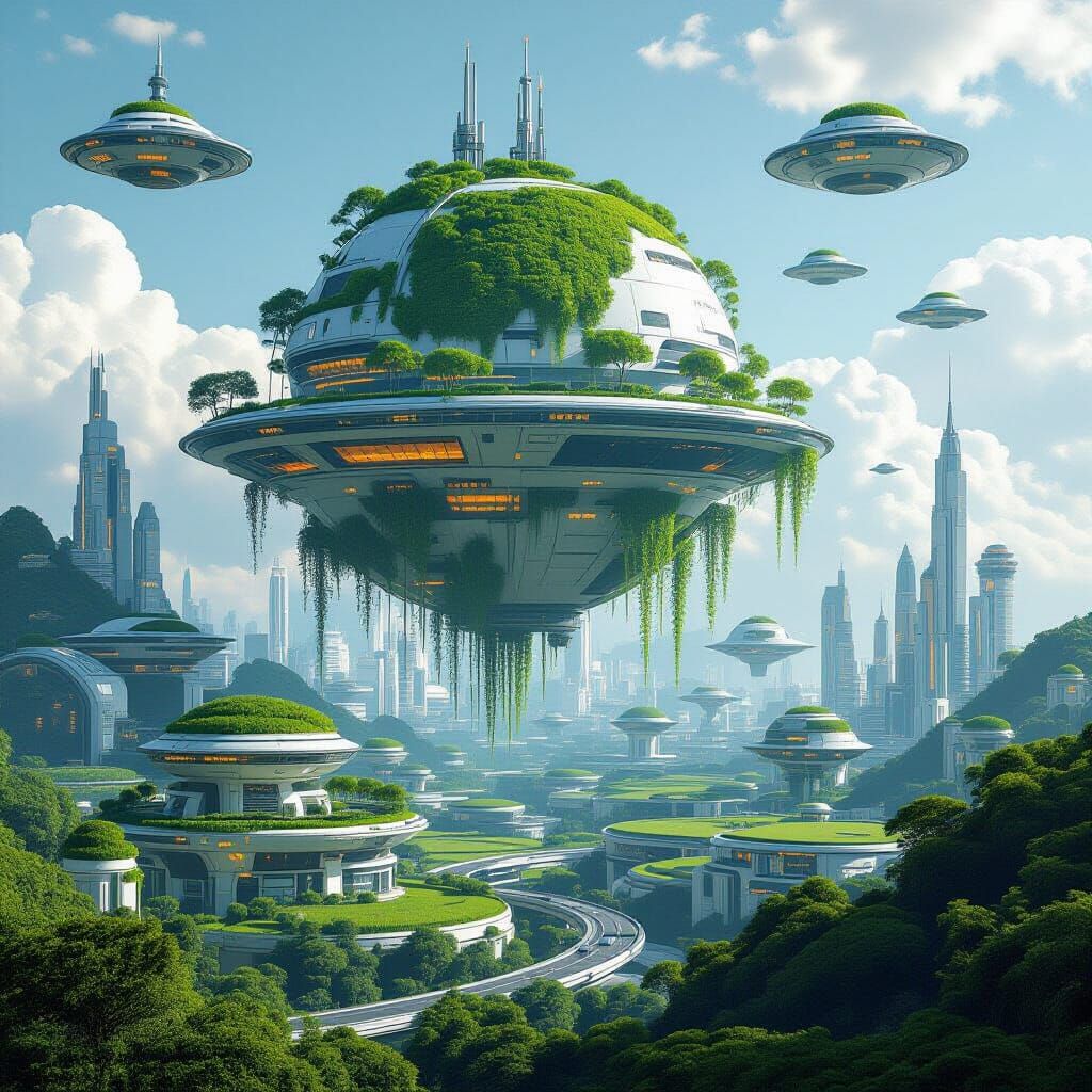 Utopian Planet with Sustainable Architecture