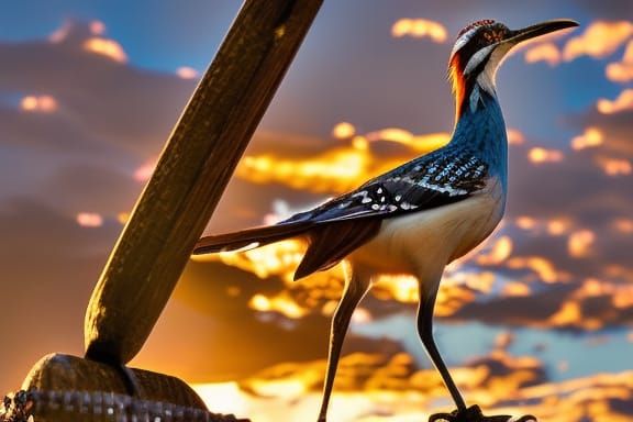 Roadrunner at Sunset: Hyperdetailed Concept Art