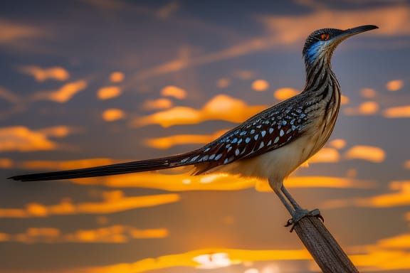 Roadrunner Bird at Sunset, Digital Art