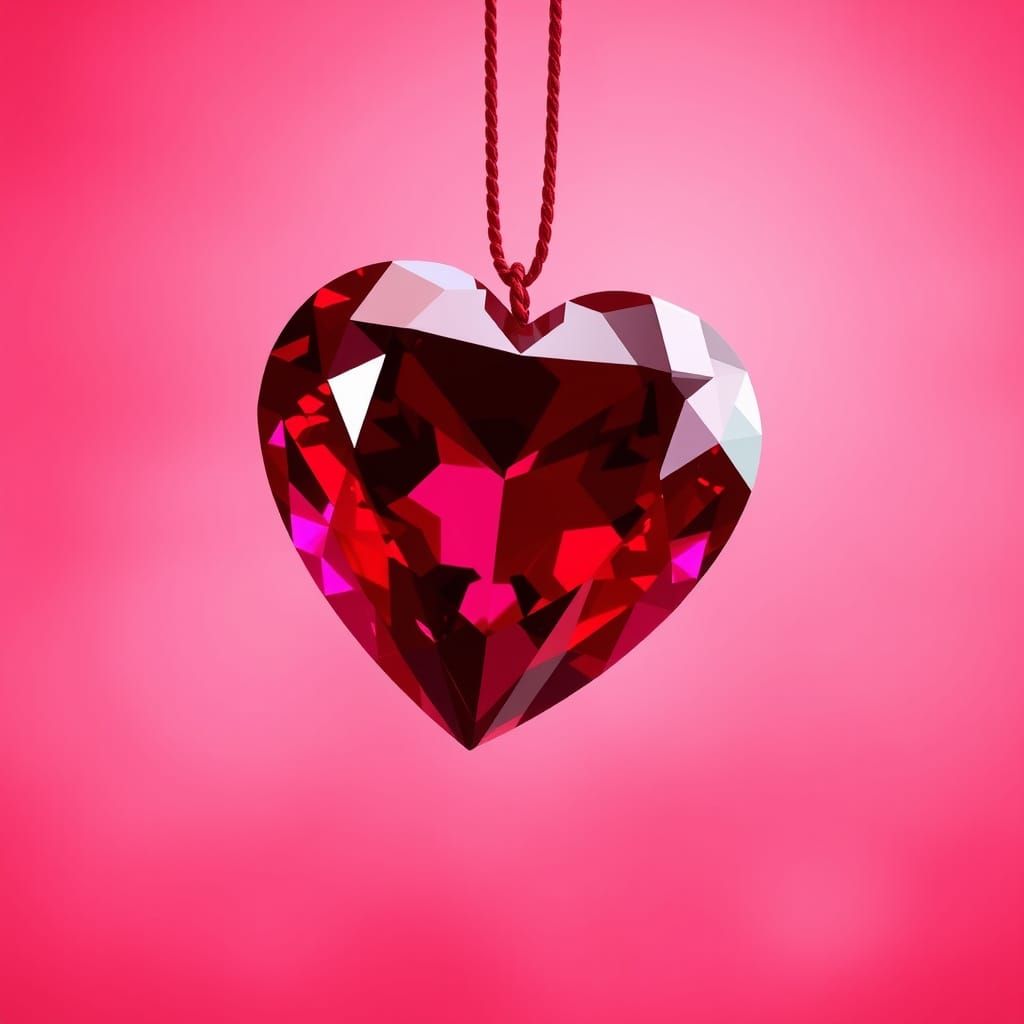 Majestic Ruby Red Crystallized Heart in Polished Gem