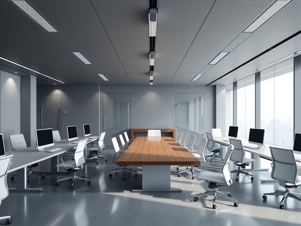 Modern Office Space in Futuristic Style