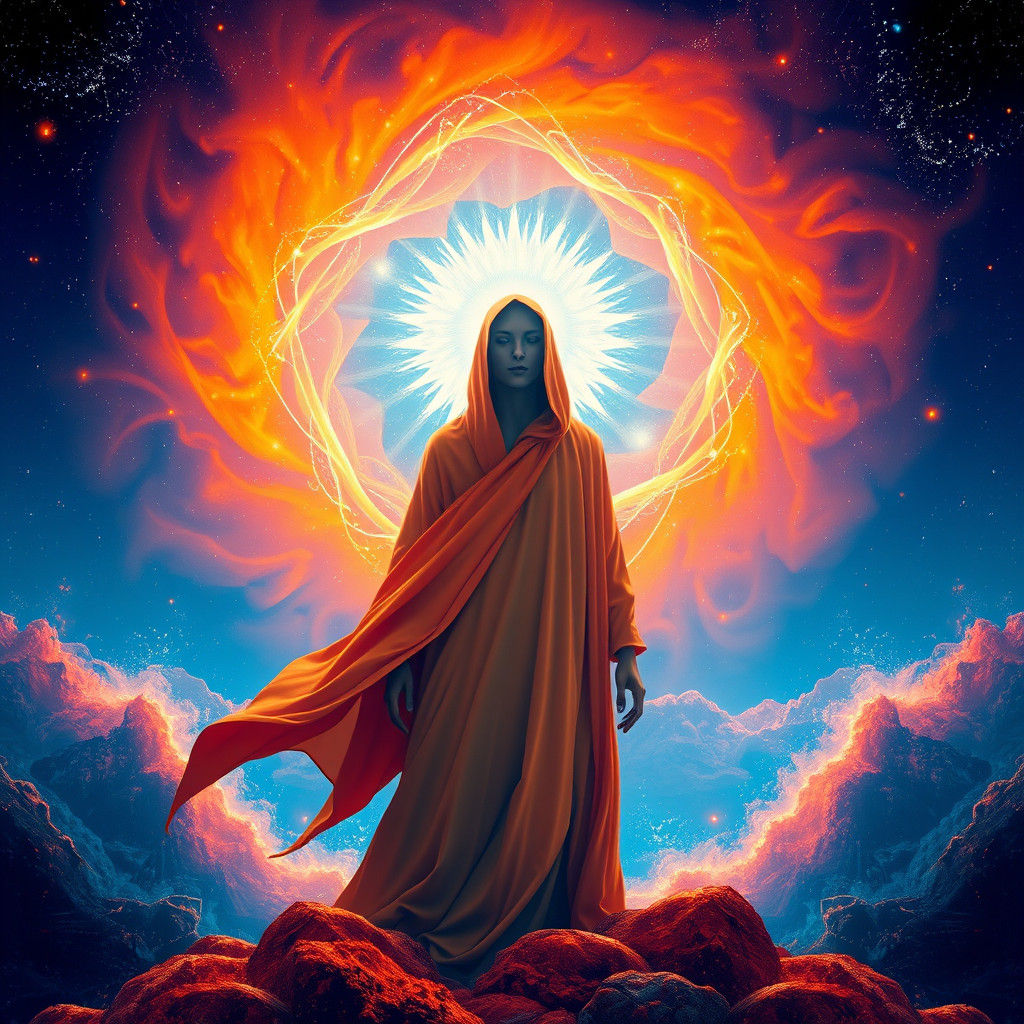 Surreal Quantum Awakening: Cosmic Human Unifies with Vibrant...