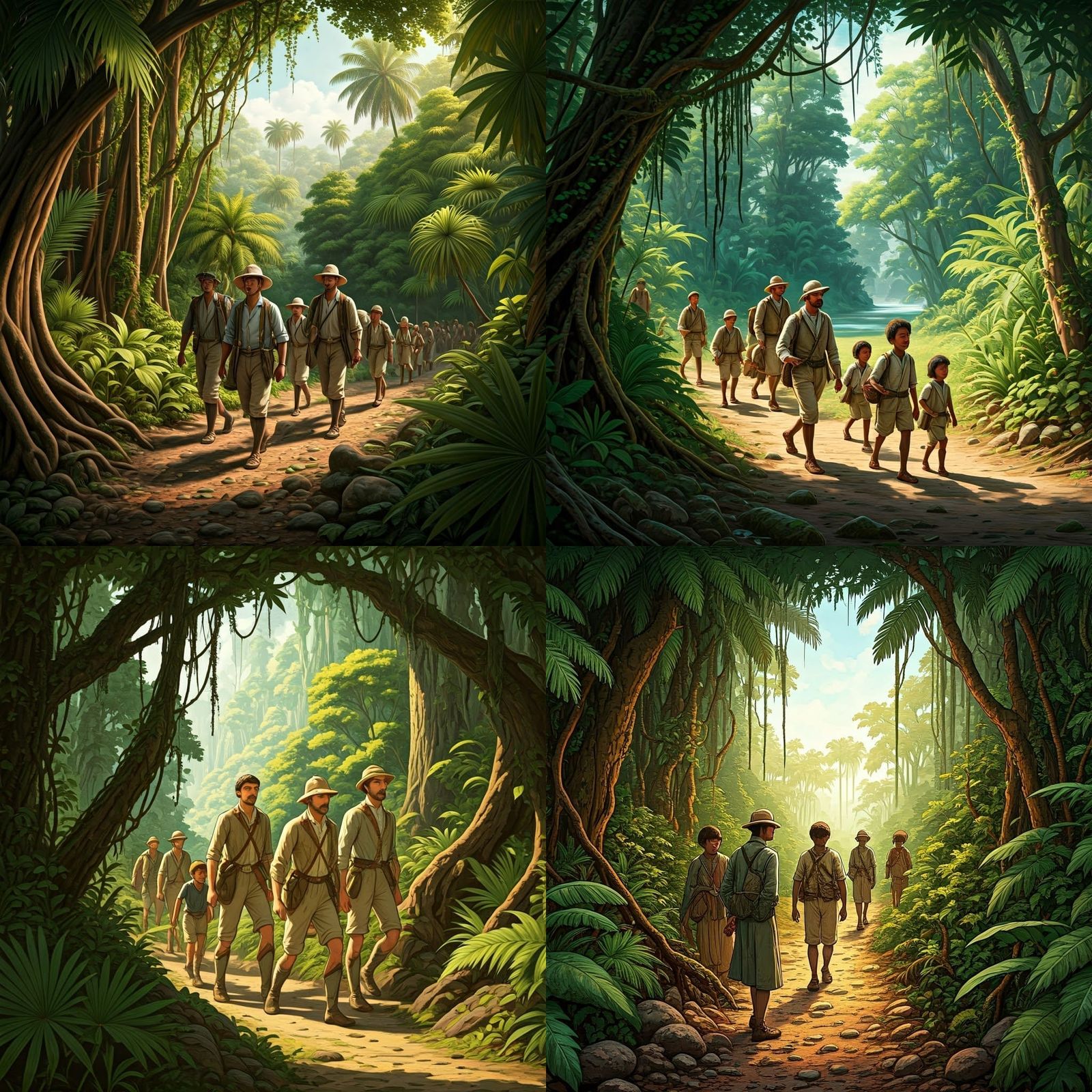 Victorian Explorers Venture into the Jungle