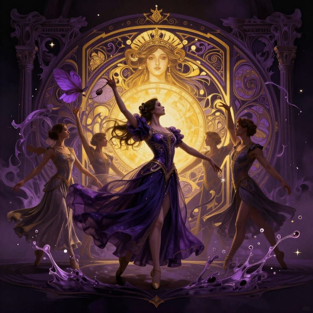 Dark Fantasy Dance Troupe Masterpiece in Deep Colors