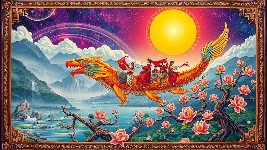 Majestic Dreamworld: Fantasy Creatures and Silken Splendor