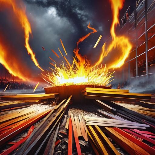 Inferno of Flames and Burning Embers