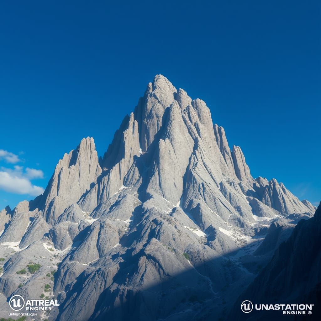 Ethereal Mountain Ascends to the Celestial Realm in Cyberpun...