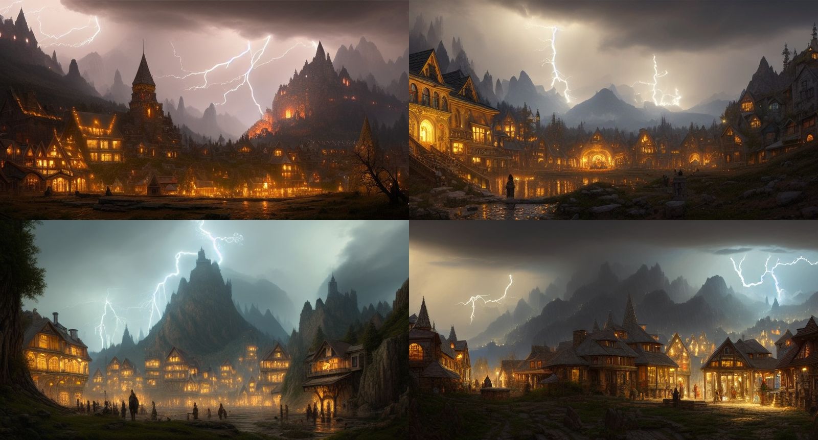 Ethereal Elf Village Basks in Mountain Majesty