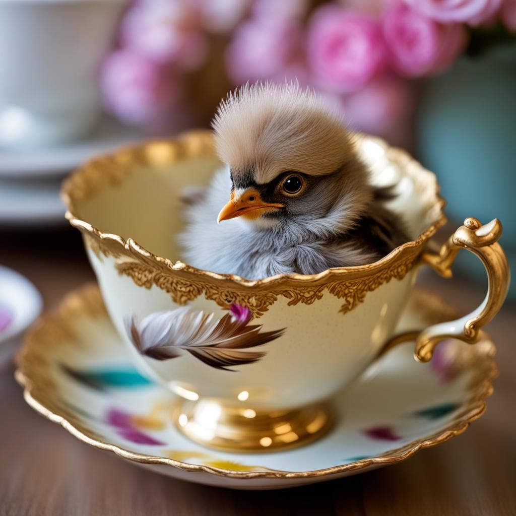 A little fluffy baby bird.