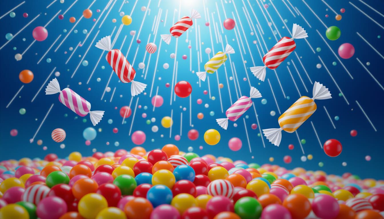 Candy Rain: Sweet Delights Falling from the Sky