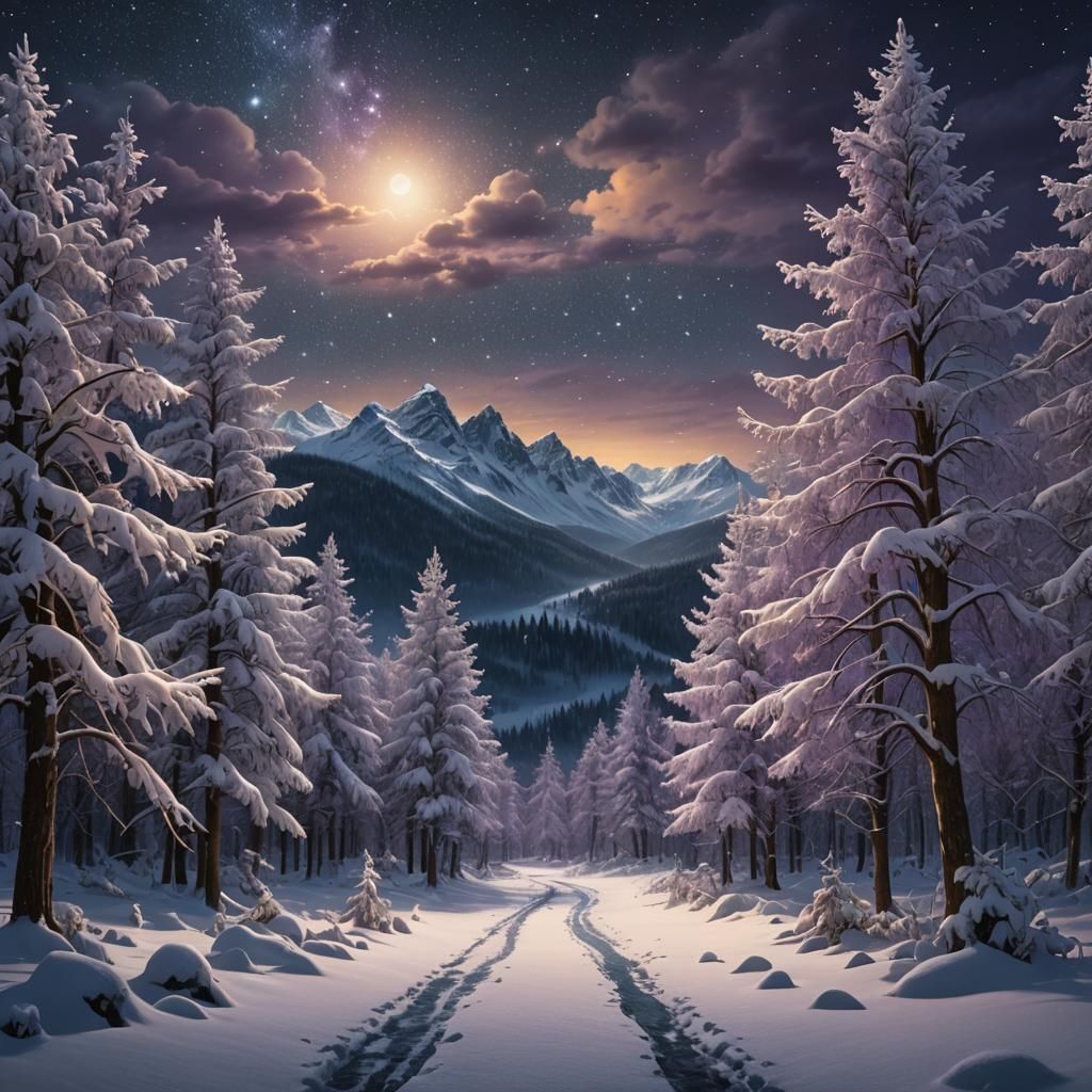 Ethereal Winter Wonderland in Cinematic Splendor