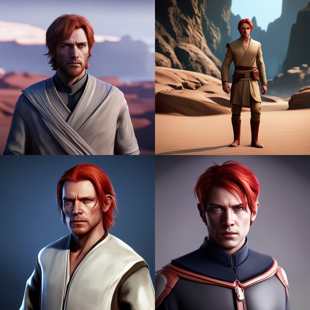 Ethereal Jedi Knight in a Fantastical Realm